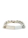 Mm6 Maison Margiela Minimal Logo Id Tag Bracelet In Grey
