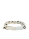 Mm6 Maison Margiela Minimal Logo Id Tag Bracelet In Metallic