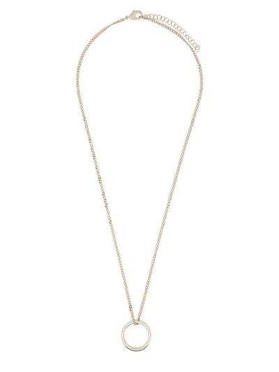 Mm6 Maison Margiela Minimal Logo Ring Necklace In Metallic