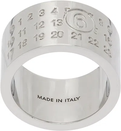 Mm6 Maison Margiela Minimal Logo Ring In Metallic