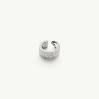 Mm6 Maison Margiela Minimal Numeric Cuff Ring In Metallic