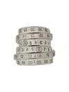 Mm6 Maison Margiela Stackable Ring Featuring Engraved Numbers In Metallic