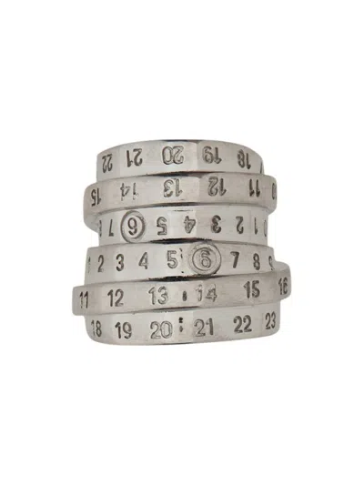 Mm6 Maison Margiela "minimal Numeric" Ring In Metallic
