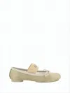 Mm6 Maison Margiela Minimalist Flats With Rounded Toe And Bow Detail In Green