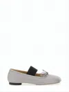 Mm6 Maison Margiela Minimalist Grey Lambskin Flats With Bow Detail In Gray