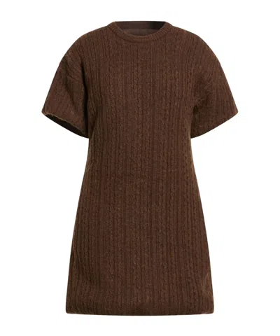 Mm6 Maison Margiela Minimalist Knit Dress In Brown
