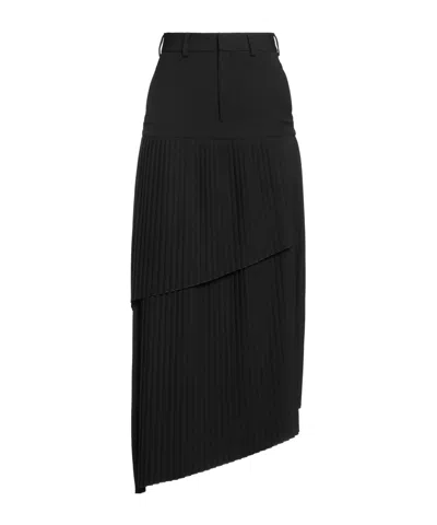 Mm6 Maison Margiela Minimalist Pleated Skirt In Black