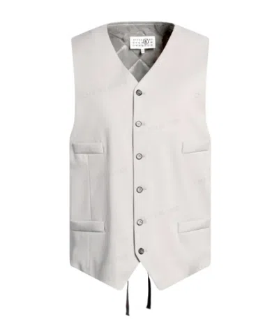 Mm6 Maison Margiela Minimalist Solidcolor Waistcoat In Grey