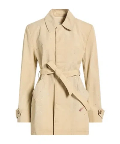 Mm6 Maison Margiela Minimalist Trench Coat In Brown