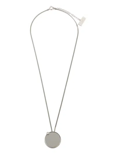 Mm6 Maison Margiela Mirror-pendant Necklace In Metallic