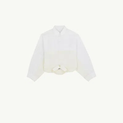 Mm6 Maison Margiela Mirrored Cotton Poplin Shirt In White