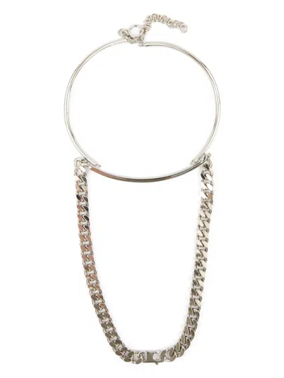 Mm6 Maison Margiela Mixed Chain Necklace In Silver