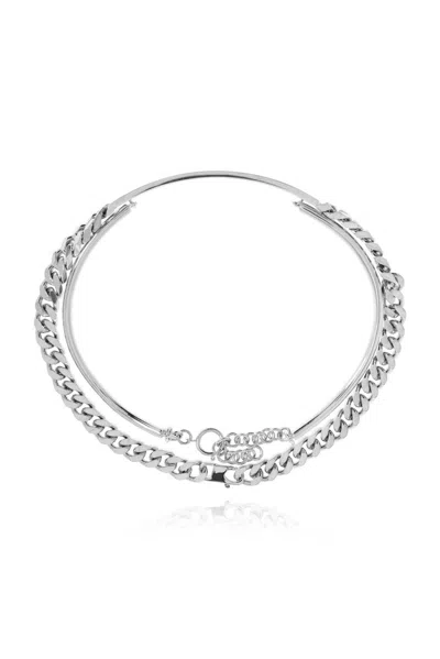 Mm6 Maison Margiela Mixed Chain Necklace In Silver
