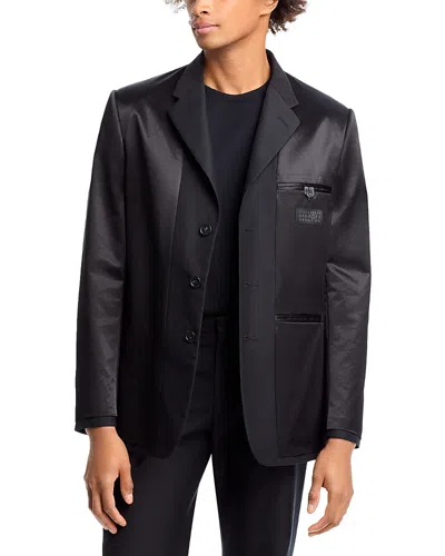 Mm6 Maison Margiela Mixed Media Jacket In Black