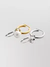 Mm6 Maison Margiela Mixed Metal Pendant Earrings With Pearl And Crystal