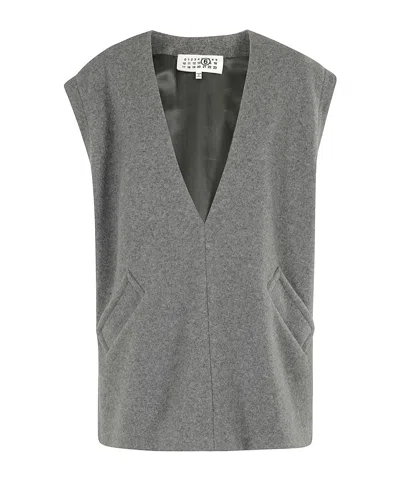 MM6 MAISON MARGIELA MÉLANGE-EFFECT FELTED VEST