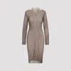 Mm6 Maison Margiela Ribbed Buttoned Cardigan Dress In Brown