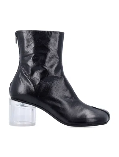 Mm6 Maison Margiela Anatomic Mini Ankle Boots With Transparent Heel In Black