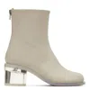Mm6 Maison Margiela Off-white Anatomic Transparent Boots In Beige