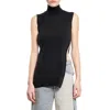 Mm6 Maison Margiela Mm6 Asymmetric Turtleneck Sleeveless Top In Black