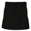 Mm6 Maison Margiela Mm6 Black Pleated Twill Mini Skirt In Black