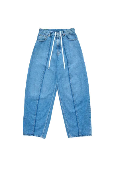 Mm6 Maison Margiela Mm6 Blue Denim With Front Seam Medium Blue