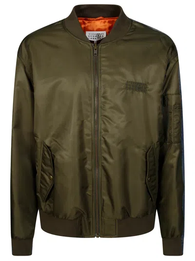Mm6 Maison Margiela Mm6 Bomber Logo In Beige