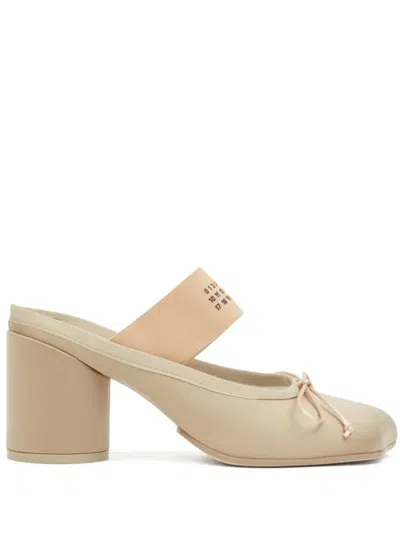 Mm6 Maison Margiela Mm6 By Maison Margiela 70mm Logo-elastic Ballet Mules In Multicolor