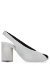 Mm6 Maison Margiela Block Heel Open Toe Sandals With Textured Finish