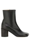 Mm6 Maison Margiela Mm6 By Maison Margiela Anatomical Black Leather Ankle Boots In Black
