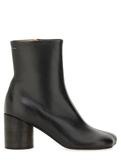 Mm6 Maison Margiela Mm6 By Maison Margiela Anatomical Black Leather Ankle Boots