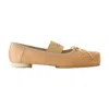 Mm6 Maison Margiela Ballerina Shoes With Elastic Band And Square Toe In Neutrals
