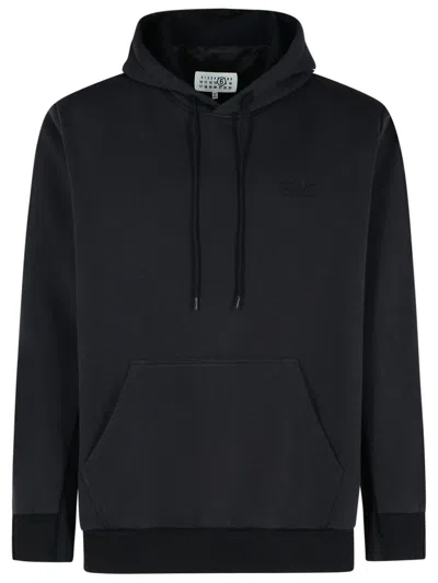 Mm6 Maison Margiela Mm6 By Maison Margiela Black Cotton Blend Sweatshirt