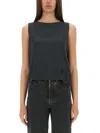 Mm6 Maison Margiela Cotton Sleeveless Tank Top With Round Hem