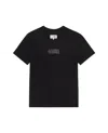 Mm6 Maison Margiela Mm6 By Maison Margiela Black Crewneck T-shirt With Front Print In Black
