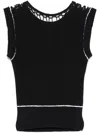 Mm6 Maison Margiela Mm6 By Maison Margiela Black Fitted Top In Black