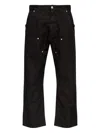 Mm6 Maison Margiela Black Jeans With Multi-pocket Design And Silver Rivets In Black