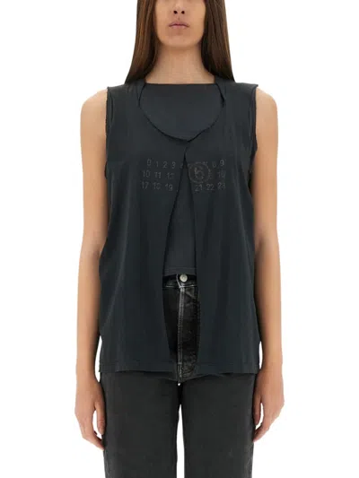 Mm6 Maison Margiela Mm6 By Maison Margiela Black Regular Fit Vest