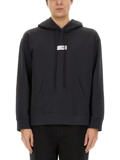 Mm6 Maison Margiela Mm6 By Maison Margiela Black Relaxed Fit Hoodie With Adjustable Drawstring