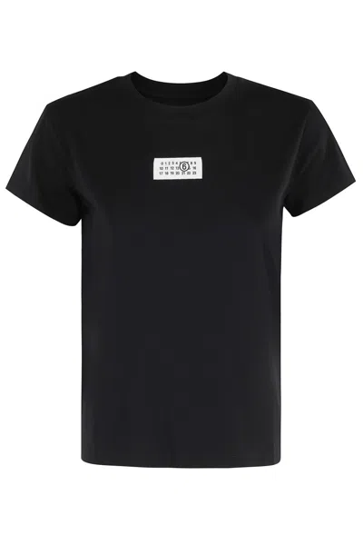 Mm6 Maison Margiela Mm6 By Maison Margiela Black T-shirt With Numeric Label