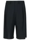 Mm6 Maison Margiela Wool Bermuda Shorts Back Pocket In Black