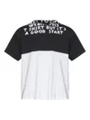 Mm6 Maison Margiela Mm6 By Maison Margiela Bicolor Contrast Print T-shirt With Round Neckline And Short Sleeves In Black
