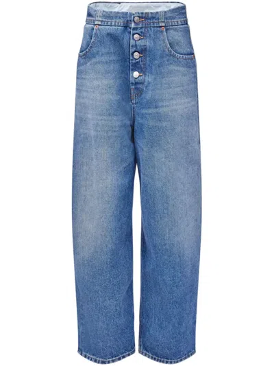 Mm6 Maison Margiela Mm6 By Maison Margiela Button-up Straight Jeans In Clear Blue