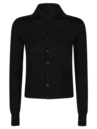 MM6 MAISON MARGIELA MM6 BY MAISON MARGIELA CLASSIC BLACK CARDIGAN WITH BUTTON-DOWN FRONT