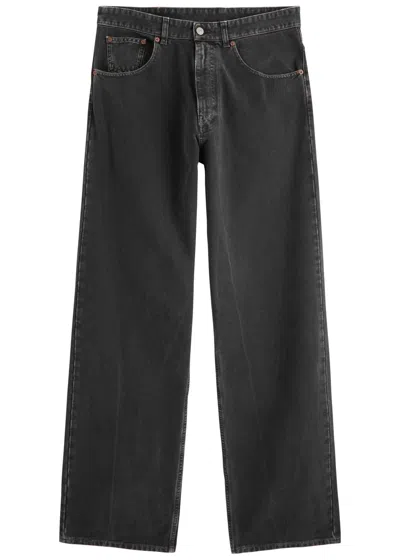Mm6 Maison Margiela Mm6 By Maison Margiela Coated Straight-leg Denim Jeans In Black