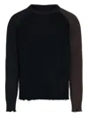 Mm6 Maison Margiela Mm6 By Maison Margiela Contrasting Sleeve Sweater With Distressed Hem In Multi