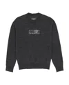 Mm6 Maison Margiela Mm6 By Maison Margiela Crewneck Sweater With Distressed Details And Unique Print In Gray