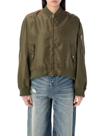 Mm6 Maison Margiela Mm6 By Maison Margiela Cropped Bomber Jacket In Brown