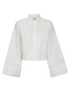 Mm6 Maison Margiela Mm6 By Maison Margiela Cropped Cotton Shirt With Front Button Closure In White
