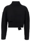Mm6 Maison Margiela Mm6 By Maison Margiela Cropped Distressed Sweater With High Neck